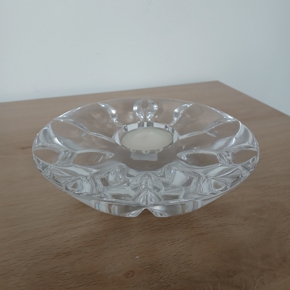 Equinox Crystal Votive Candle Holder Clear Glass Decor